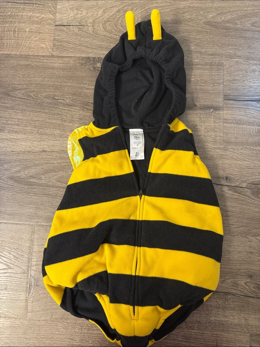 Carter's Black and Yellow Bee Hoodie with Shiny Wings